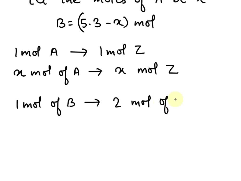 SOLVED: A Mixture Of A And B Contains A Total Of 5.3 Moles. Both A And ...