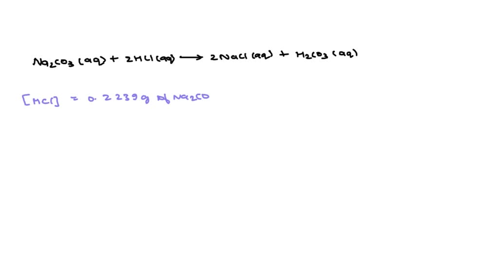SOLVED: Calculate the molarity (M) of HCl used in the titration of a 0.