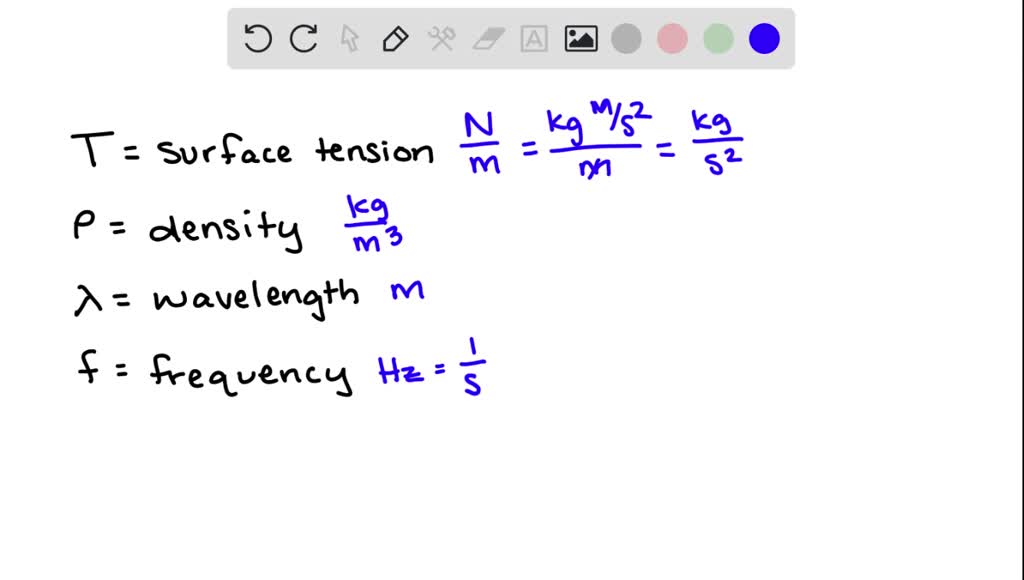 SOLVED "For surface tension waves in shallow water, the relation