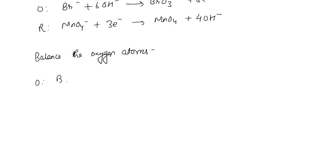 Solved 1 Balance The Following Reaction In Acidic Solution Label The