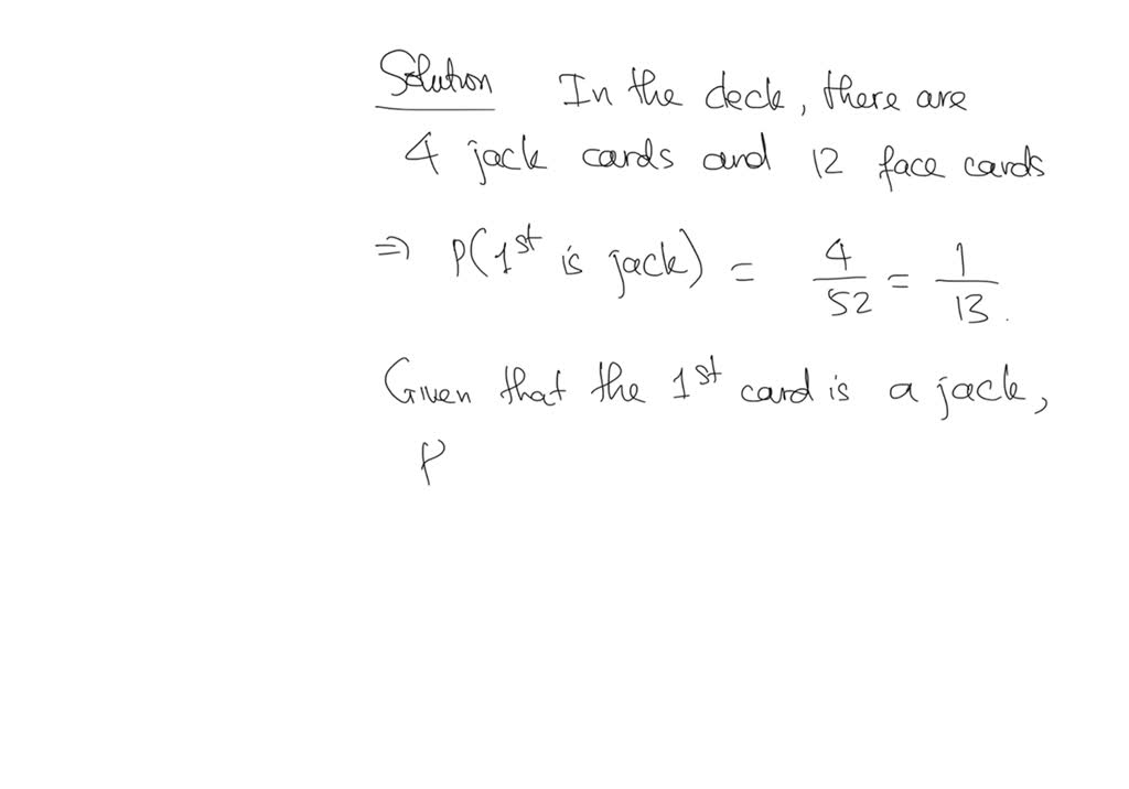 SOLVED Two cards are drawn without replacement from a standard deck of