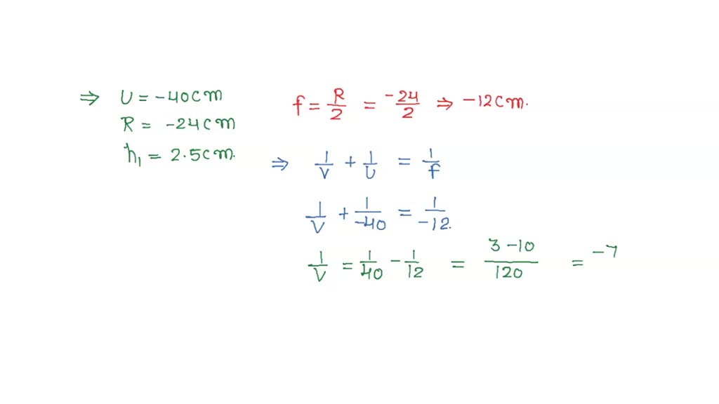 SOLVED A concave mirror has a radius of curvature 24 cm .An object 2