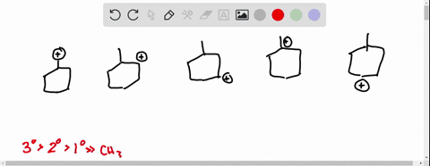 which-of-the-structures-shown-depicts-the-most-stable-carbocation-intermediate-formed-in-the-hydrohalogenation-reaction-shown-33968
