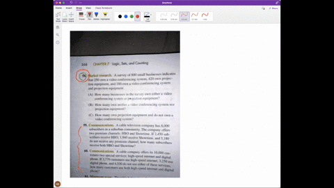 368-chapter-7-logic-sets-and-counting-58-market-research-a-survey-of-800-small-businesses-indicates-that-250-own-a-video-conferencing-system-420-own-projec-tion-equipment-and-180-own-a-video-64809