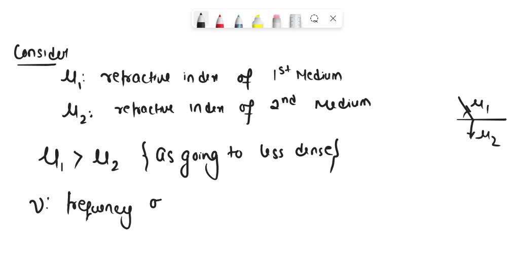 SOLVED If a wave moving with velocity and wavelength; enters slower