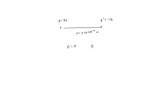 two-particles-with-charges-9e-and-7e-are-initially-very-far-apart-effectively-an-infinite-distance-apart-they-are-then-fixed-at-positions-that-are-552-x-10-12-m-apart-what-is-epefinal-epeini-54511