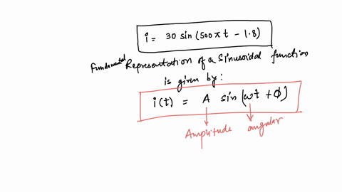 the-instantaneous-value-of-current-i-amps-at-t-seconds-in-a-circuit-is-given-by-i-30sin500pit-18-find-the-value-of-a-amplitude-b-the-period-in-ms-c-the-frequency-d-the-intial-phase-angle-when-t0-expre