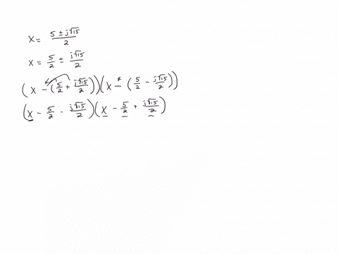 find-the-quadratic-equation-that-has-the-roots-xfrac5-pm-j-sqrt152