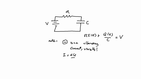 battery-producing-constant-voltage-applied-to-an-rc-series-electric-circuit-with-resistance-and-capacitance-let-it-be-the-current-flowing-in-the-circuit-qt-given-that-rit-v-find-formula-for-50698