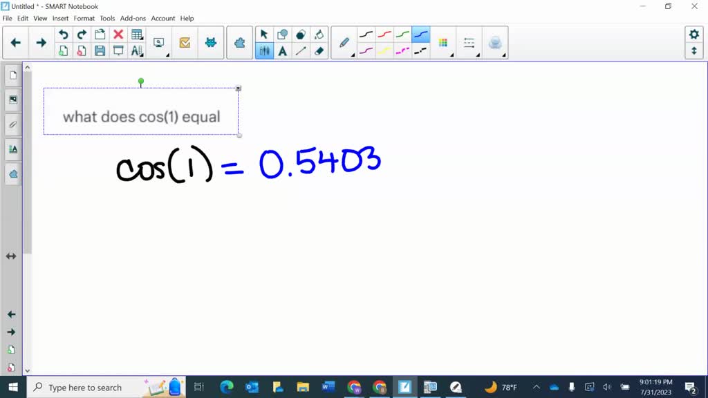 SOLVED What Does Cos 1 Equal