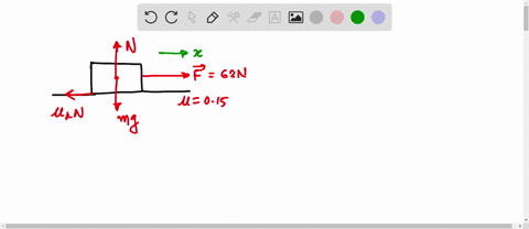 an-applied-force-of-62-n-acts-on-a-21-kg-object-pushing-it-horizontally-across-a-surface-where-the-coefficient-of-kinetic-friction-is-015-a-determine-the-objects-acceleration