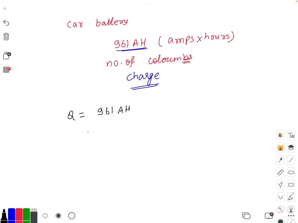 SOLVED A car battery is rated at 961 AH (i.e., amps x hours