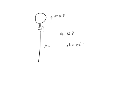 a-hot-air-balloon-is-ascending-at-the-rate-of-13-ms-and-is-75-m-above-the-ground-when-a-package-is-dropped-over-the-side-how-long-does-the-package-take-to-reach-the-ground-with-what-speed-do-87498