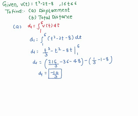 -12-points-sesscalcet2-53060-the-velocity-function-in-meters-per-second-is-given-for-particle-moving-along-a-line-vt-t2-2t-8-1-t-6-a-find-the-displacement_-b-find-the-distance-traveled-by-th-55585