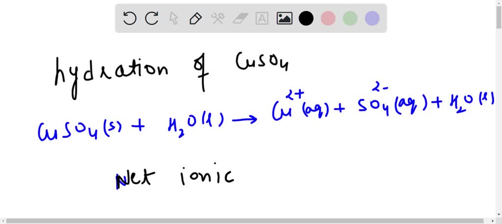 SOLVED: Write the balanced equation for the hydration of CuSO4 ...