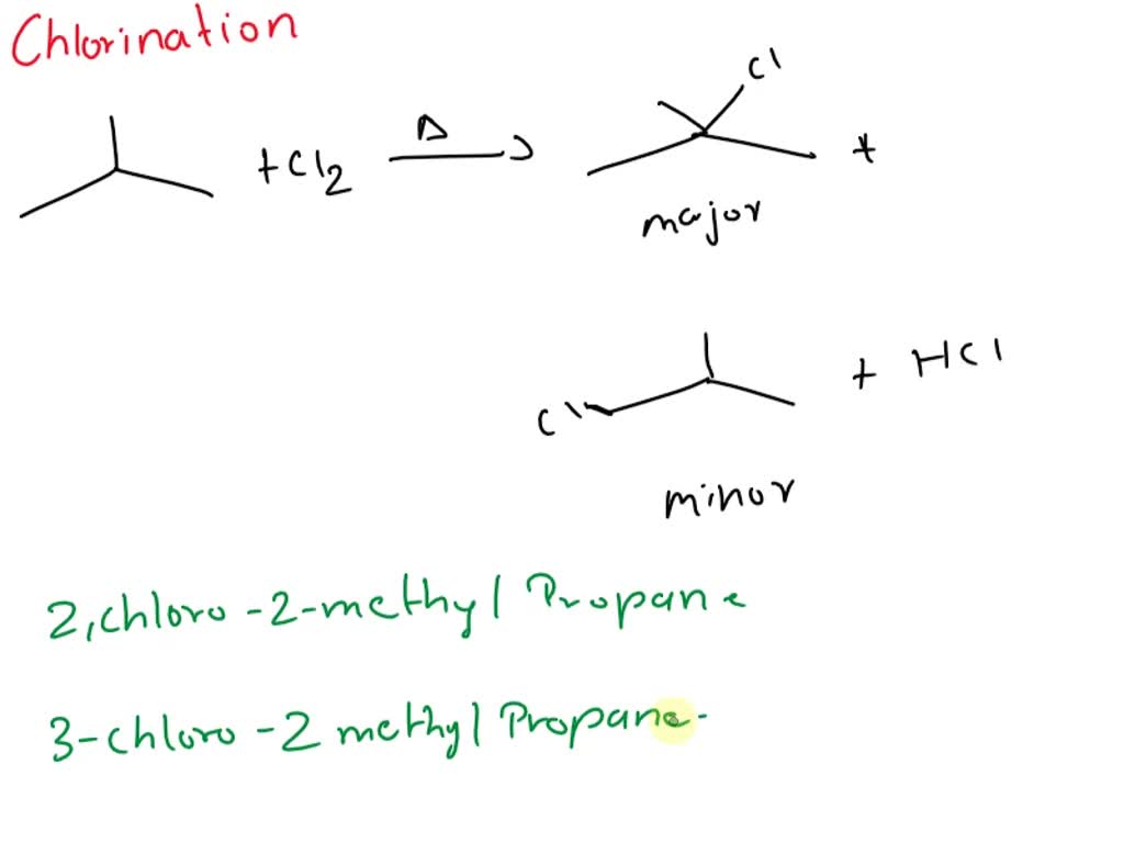 SOLVED: 2-methylpropane + Cl2 + heat = ? + ? + HCl 2,3-Dimethylbutane ...