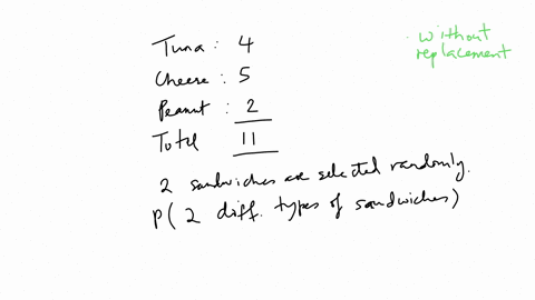 on-a-shelf-there-are-4-tuna-sandwiches-5-cheese-sandwiches-and-2-peanut-butter-sandwiches-jeanine-takes-two-sandwiches-at-random-what-is-the-probability-that-she-takes-two-different-types-of-51305