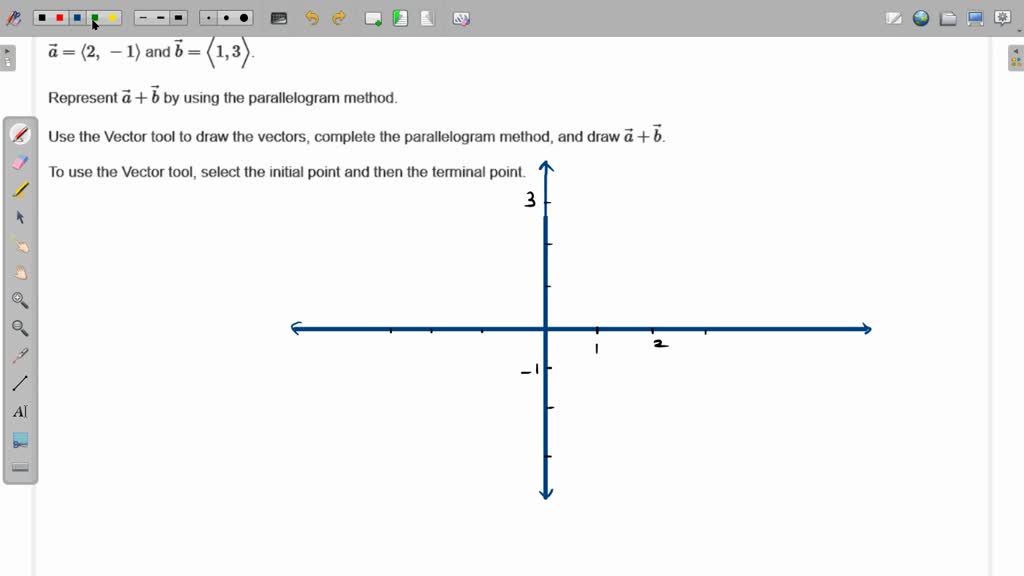 Solved A 2 1 And 13 Represent By Using The Parallelogram Method Use The Vector 8213