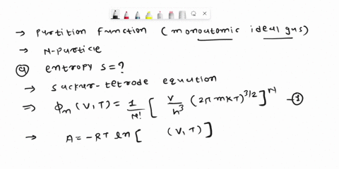 1-starting-with-the-partition-function-of-a-monoatomic-ideal-gas-with-n-particles-a-find-the-entropy-s-as-a-function-v-tor-and-n-check-whether-the-result-is-consistent-with-sackur-tetrode-eq-27171
