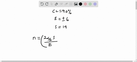 what-sample-size-is-needed-to-give-a-margin-of-error-within-6-in-estimating-a-population-mean-with-90-confidence-assuming-a-previous-sample-had-s19-round-your-answer-up-to-the-nearest-intege-19717