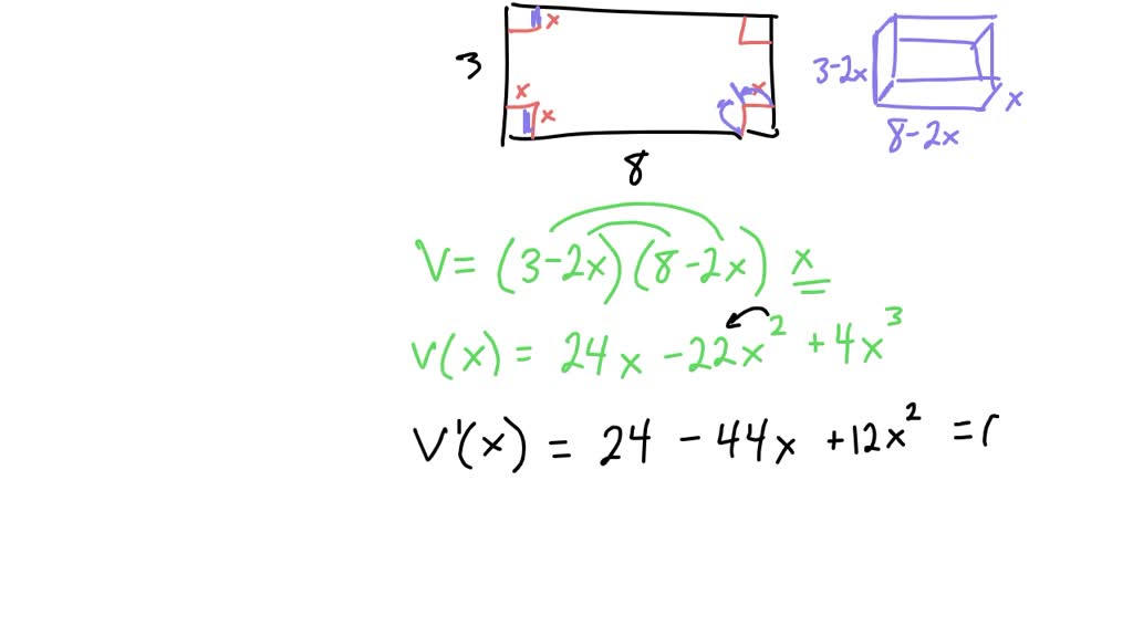 Box Dimensions Math Problems SOLVED: Container Design An open box will be made by cutting a square ...