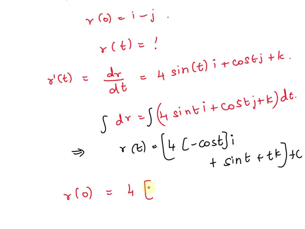 SOLVED Solve The Vector Differential Equation With The Condition R 0 Solved solve the vector differential equation with the condition r 0