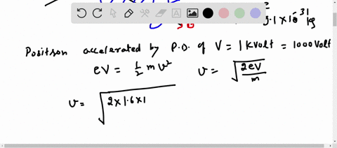 consider-a-uniform-magnetic-field-of-magnitude-02-t-which-is-directed-along-the-positive-x-axis-direction-a-positron-which-was-accelerated-by-a-potential-difference-of-kv-enters-this-region-43255