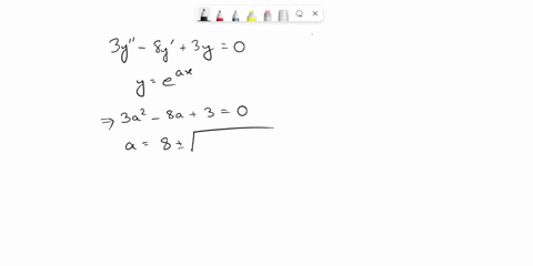 point-the-general-solution-to-the-second-order-differential-equation-3y-8y-3y-0-is-in-the-form-yx-c1ex-czerr-find-the-values-of-r1-and-r2-answer-r1-13-and-r2-32-75573