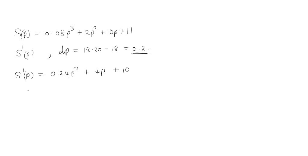 SOLVED A Supply Function For A Certain Product Is Given By N N S p