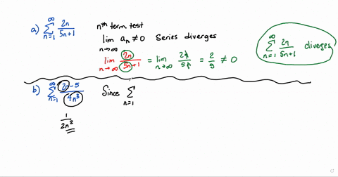 determine-whether-each-of-the-following-series-converge-ot-diverge-for-each-series-clearly-state-the-tests-used-remember-to-show-all-steps-and-use-correct-series-limit-and-integral-notation-39985