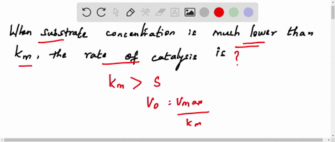 1-when-substrate-concentration-is-much-lower-than-km-the-rate-of-catalysis-is-a-vmaxkms-b-kcat-c-vmax-d-kmax-e-kmvmax-2-which-of-the-following-is-true-of-competitive-inhibition-a-the-km-has-20448