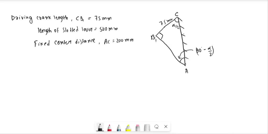 SOLVED The driving crank BC is 30 mi long and the time ratio of the
