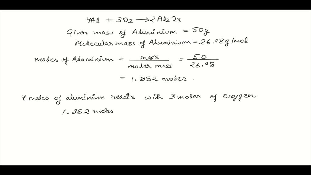 SOLVED Write the balanced equation for the formation of aluminum oxide