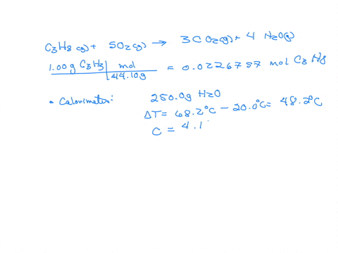 the-combustion-of-propane-gas-is-represented-by-the-equation-shown-below-c3h8g-5-o2g-3-co2g-4-h2og-ho-suppose-that-100-gram-of-c3h8g-reacts-completely-with-o2g-according-to-the-equation-show-45546