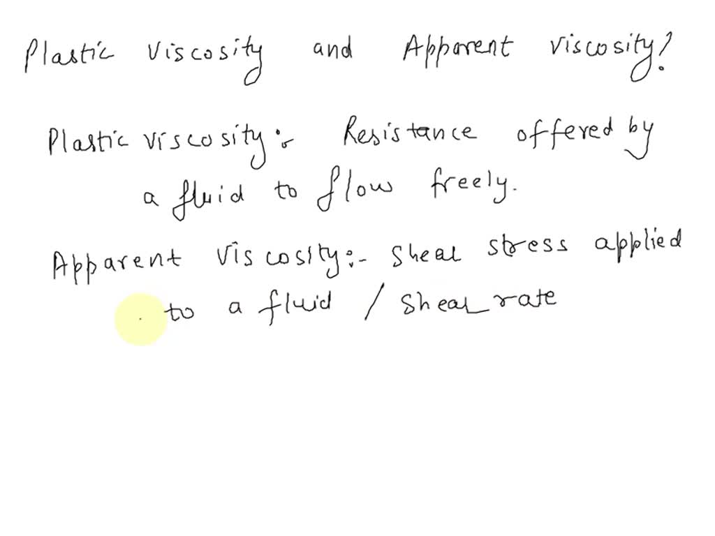 SOLVED 1. a) What is Plastic Viscosity? b) What does it characterize