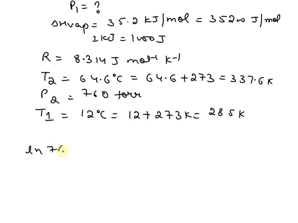 SOLVED: Methanol has a normal boiling point of 64.6 Â°C at 760 torr ...