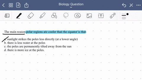 question-6-the-main-reason-polar-regions-are-cooler-than-the-equator-is-that-sunlight-strikes-the-poles-less-directly-at-a-lower-angle_-there-is-less-water-at-the-poles_-the-poles-are-perman-73662