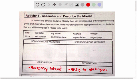 activity-1-assemble-and-describe-the-mixesin-the-box-are-different-mixtures-classify-them-into-homogeneous-or-heterogeneous-and-give-a-brief-description-of-each-mixture-write-your-answers-in-99101