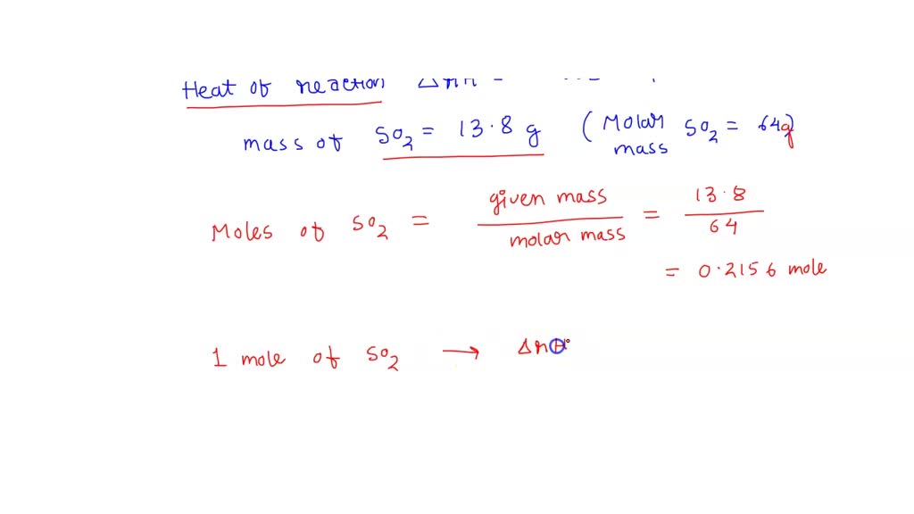 SOLVED: Consider the following reaction: 2SO2(g) + O2(g) â†’ 2SO3(g) Î ...