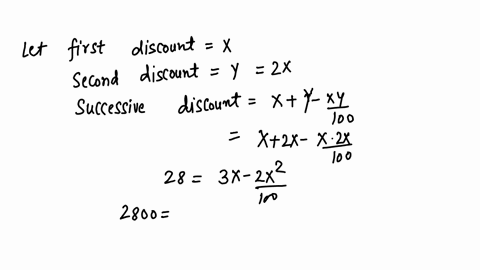 12-an-item-undergoes-two-successive-discounts-the-second-discount-is-twice-that-of-the-first-discount-after-the-two-successive-discounts-the-total-discount-ends-up-being-28-the-first-discount-is-a-two