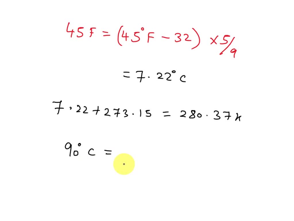 convert 45 C to F with solution 