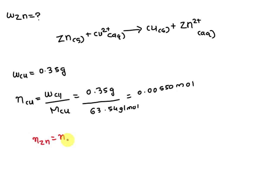 SOLVED The equation for the reconversion of copper ion into copper