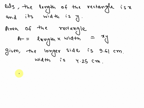 the-length-of-the-sides-of-a-triangle-are-425-cm-961-cm-and-862-cm-a-rectangle-is-inscribed-in-it-such-that-its-longer-side-is-on-the-961-cm-side-of-the-triangle-what-is-the-length-of-the-re-18647