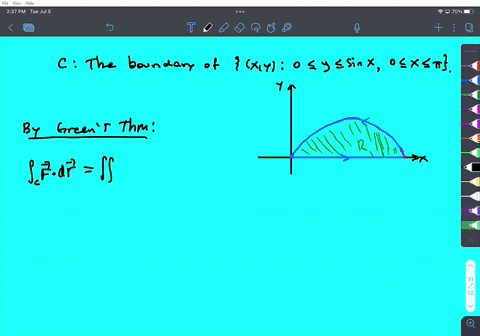 use-greens-theorem-to-evaluate-the-following-line-integral-assume-the-curve-is-oriented-counterclockwise-the-circulation-line-integral-of-f-4xy6x3-where-c-is-the-boundary-of-xy-0y-sinx-0sxst-04275