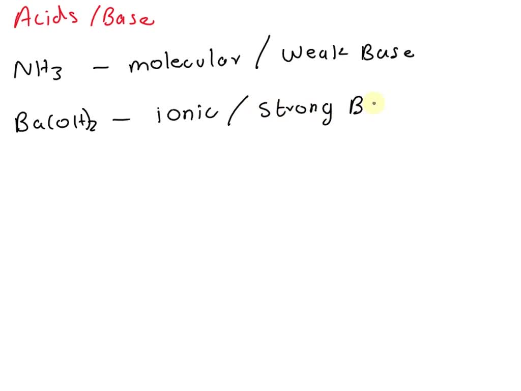 SOLVED Some soluble compounds are listed in the table below. Classify