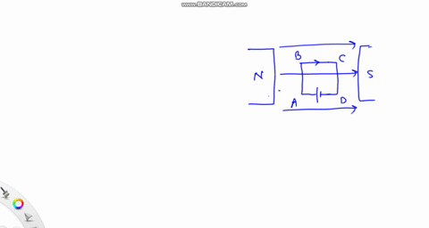 a-rectangular-coil-with-corners-labeled-abcd-has-length-l-900-cm-and-width-w-300-cm-it-is-placed-between-the-poles-of-a-magnet-where-the-magnetic-field-is-b-40x10-4t-as-shown-in-the-figure-i-62793