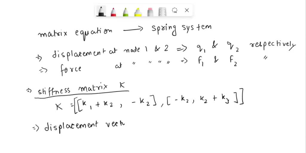 SOLVED: For the spring elements systems shown in each question ...
