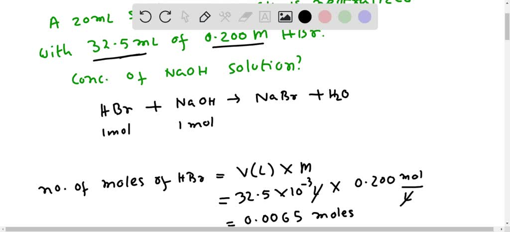 Solved: 'a 20.0 Ml Solution Of Naoh Is Neutralized With 33.5 Ml Of 0. 