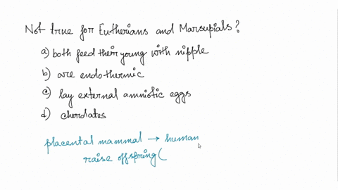 which-of-the-following-is-not-true-of-eutherians-placental-mammals-and-marsupials-both-clades-feed-their-young-with-nipples-both-clades-are-endothermic-warm-blooded-both-clades-have-members-71772