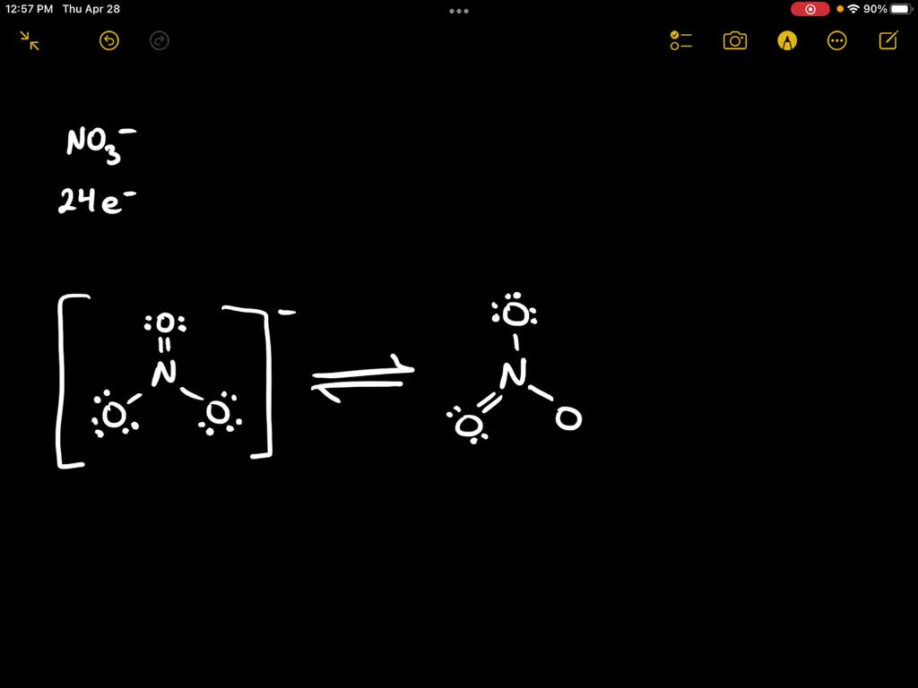 Solved Draw The Lewis Structure For Three Resonance Forms Of The Nitrate Ion No 3 Include 8430
